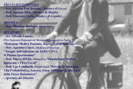 Identità e tradizione – “Giuseppe De Donno, il coraggio della vera Scienza”, convegno a Lecce, 2 maggio Officine Cantelmo